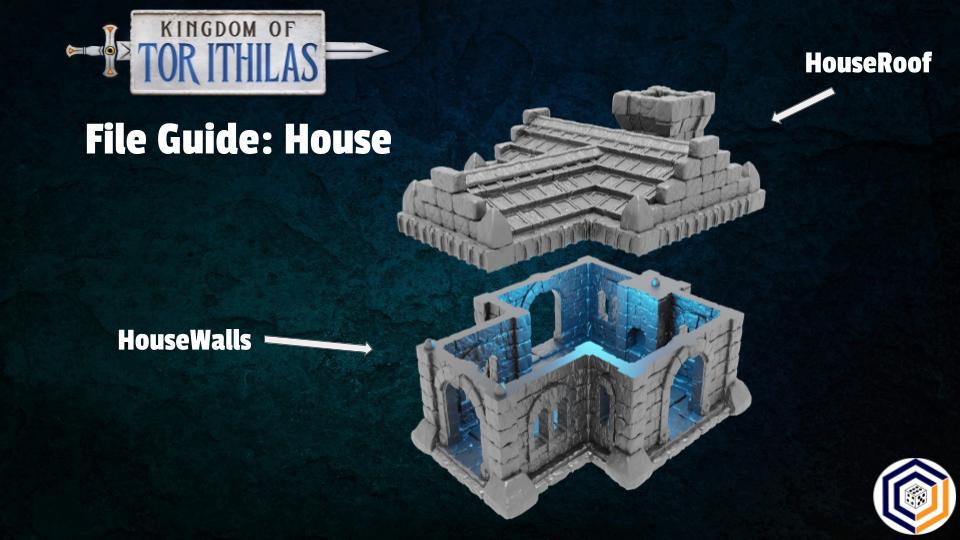 28mm 3D Printed House Terrain: Kingdom of Tor Ithilas - Wargaming Scenery (Conquest Creations)
