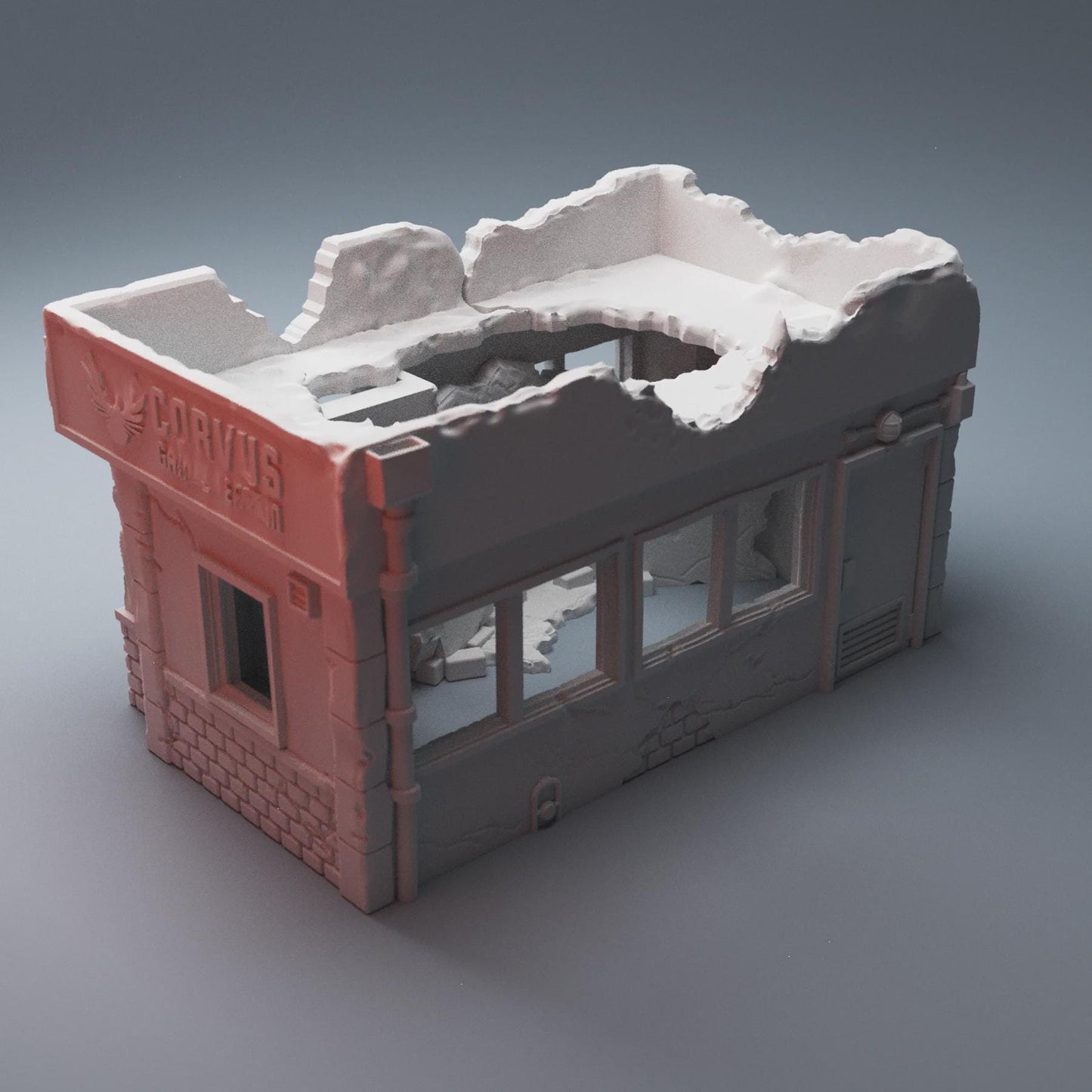 Urban Ruined Shop (Corvus Building) - Wargaming terrain (Corvus Games Terrain)