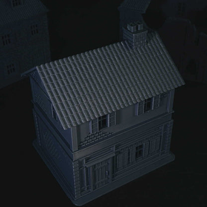 3D model of a house on a black background