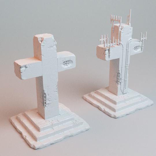 28mm Large Faithful Cross - 3D Printed WARGAMING Terrain - Trench Crusade, Warhammer, 40k, RPG, SCIFI, Corvus Games Terrain