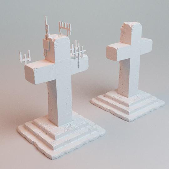 28mm Large Faithful Cross - 3D Printed WARGAMING Terrain - Trench Crusade, Warhammer, 40k, RPG, SCIFI, Corvus Games Terrain