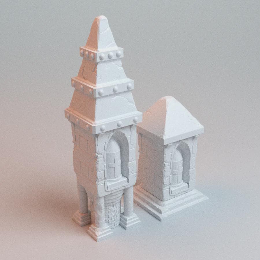 28mm Pilgrim Shrines- 3D Printed WARGAMING Terrain - Trench Crusade, Warhammer, 40k, RPG, SCIFI, Corvus Games Terrain