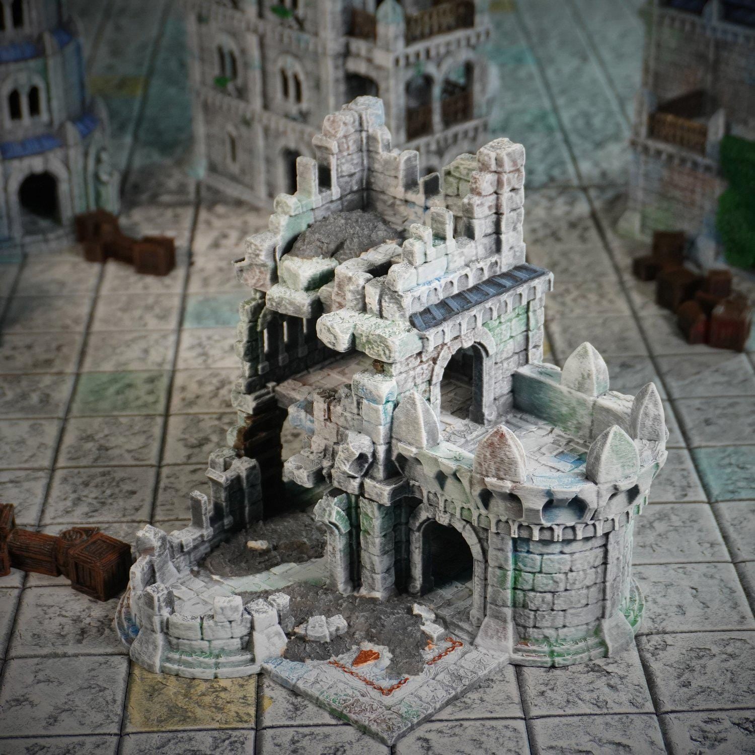 28mm Ruined Barracks Terrain: 3D Printed Wargaming Scenery (Conquest Creations)