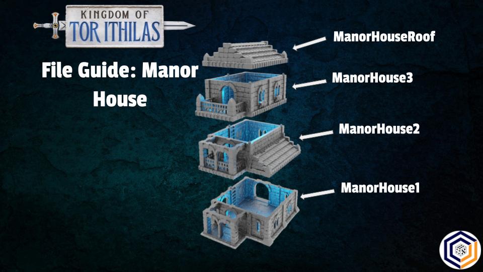 28mm 3D Printed Manor House: Wargaming Terrain - Kingdom of Tor Ithilas (Conquest Creations)