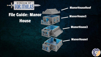 28mm 3D Printed Manor House: Wargaming Terrain - Kingdom of Tor Ithilas (Conquest Creations)