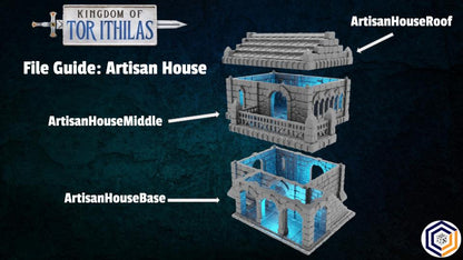 28mm Artisan House - Kingdom of Tor Ithilas - 3D Printed Wargaming Terrain (Conquest Creations)