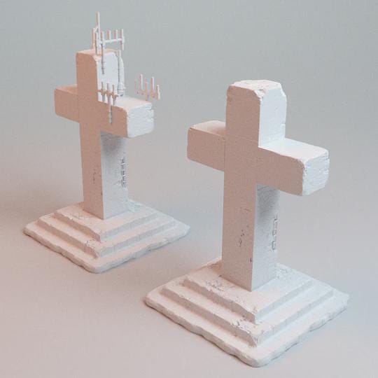 28mm Large Faithful Cross - 3D Printed WARGAMING Terrain - Trench Crusade, Warhammer, 40k, RPG, SCIFI, Corvus Games Terrain