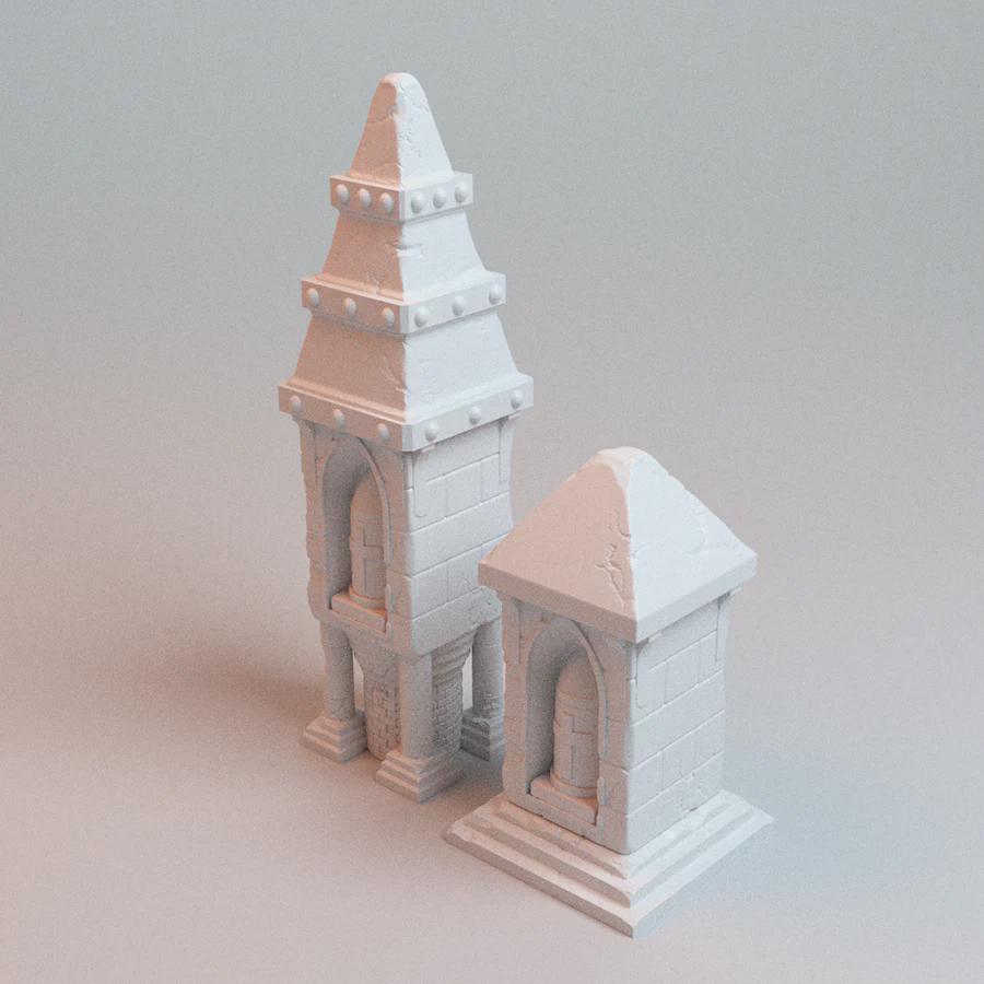 28mm Pilgrim Shrines- 3D Printed WARGAMING Terrain - Trench Crusade, Warhammer, 40k, RPG, SCIFI, Corvus Games Terrain