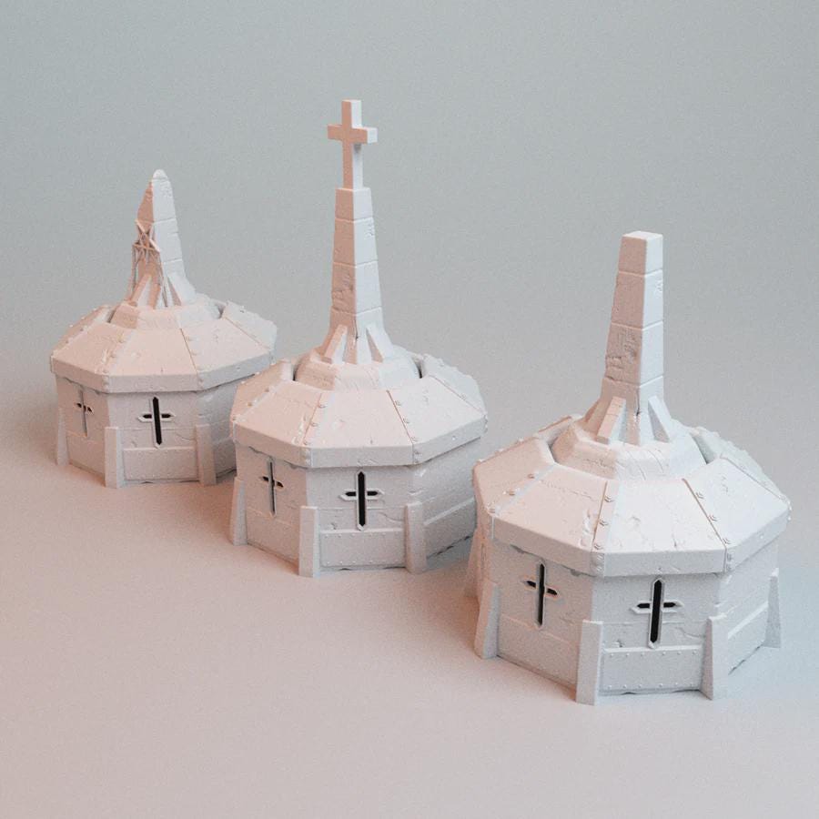 28mm Pillbox - 3D Printed WARGAMING Terrain - Trench Crusade, Warhammer, 40k, RPG, SCIFI, Corvus Games Terrain