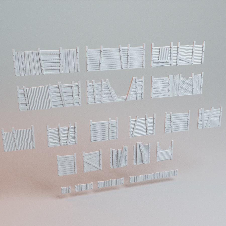 28mm Trench Sides/Walls - 3D Printed WARGAMING Terrain - Trench Crusade, Warhammer, 40k, RPG, SCIFI, Corvus Games Terrain