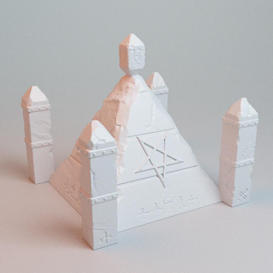28mm Heretic Pyramid- 3D Printed WARGAMING Terrain - Trench Crusade, Warhammer, 40k, RPG, SCIFI, Corvus Games Terrain