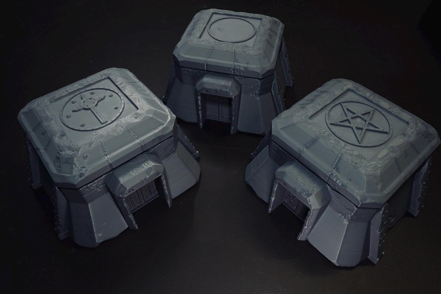 28mm Bunker Emplacement - 3 Bunkers - 3D Printed WARGAMING Terrain - Trench Crusade, Warhammer, 40k, RPG, SCIFI, Corvus Games Terrain