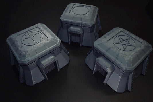28mm Bunker Emplacement - 3 Bunkers - 3D Printed WARGAMING Terrain - Trench Crusade, Warhammer, 40k, RPG, SCIFI, Corvus Games Terrain