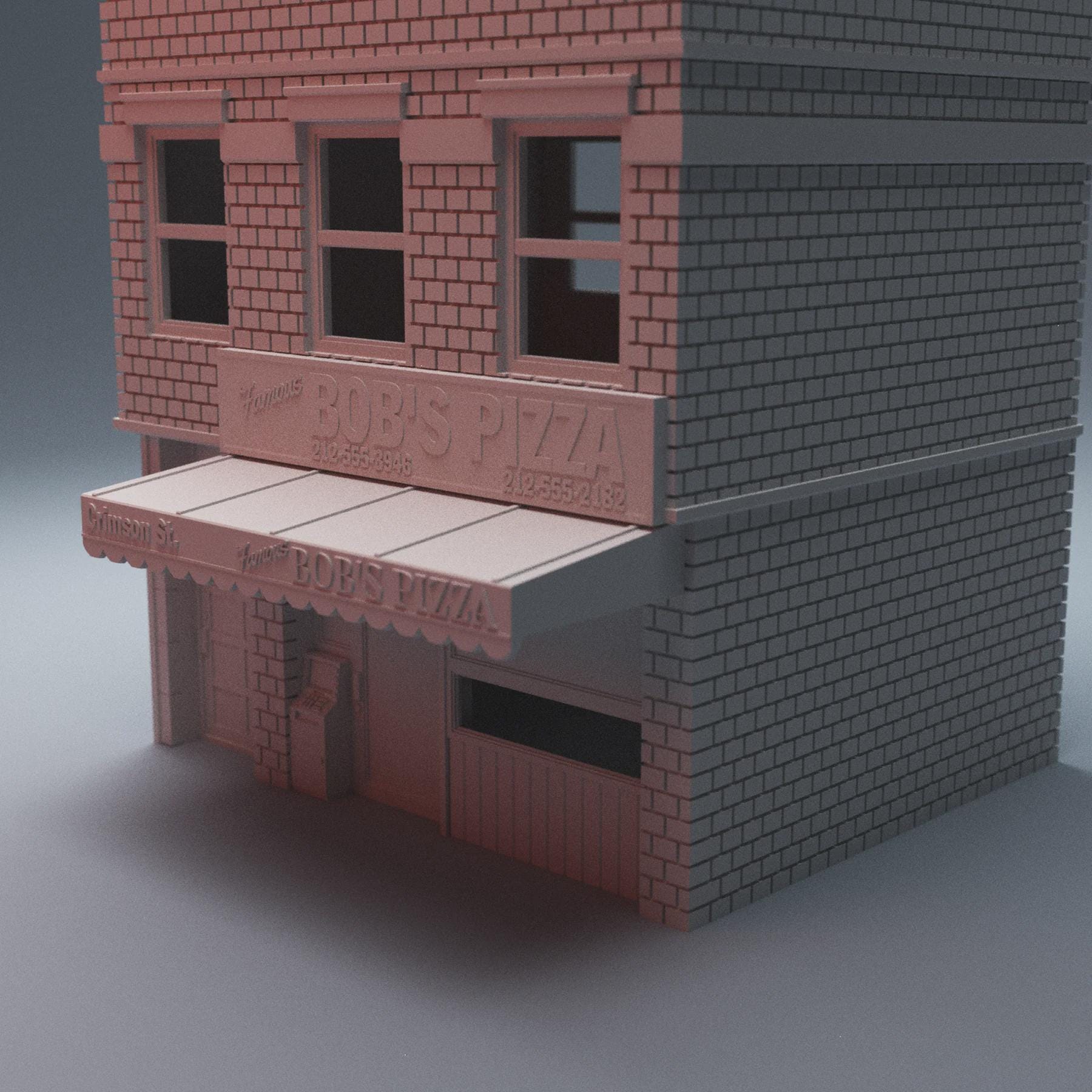 Pizza Restaurant - 3D Printed Wargaming Terrain, Corvus Games Terrain, MCP, Modern, Urban