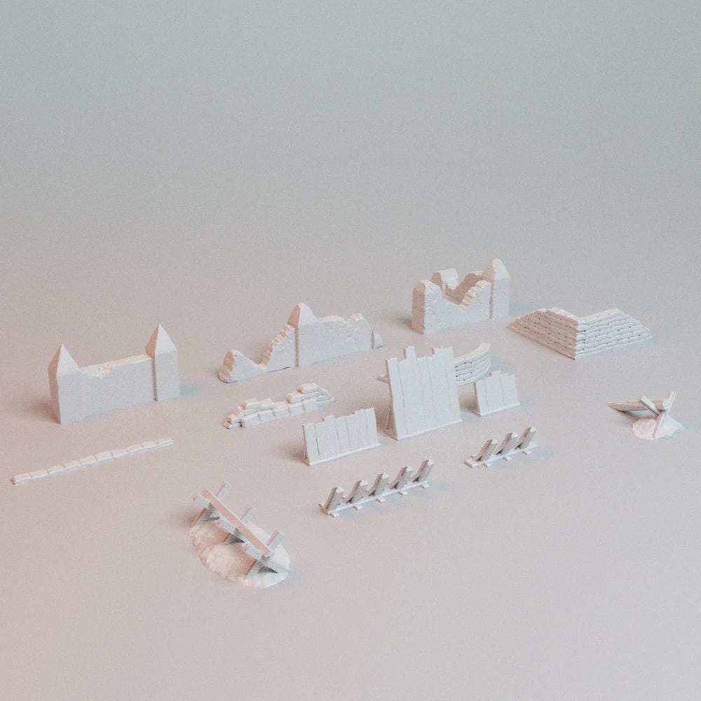 28mm Trench Wars Barrier set - 3D Printed WARGAMING Terrain - Trench Crusade, Warhammer, 40k, RPG, SCIFI, Corvus Games Terrain