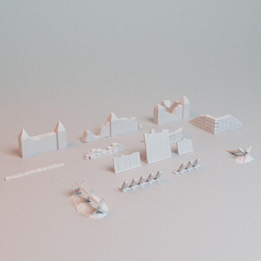 28mm Trench Wars Barrier set - 3D Printed WARGAMING Terrain - Trench Crusade, Warhammer, 40k, RPG, SCIFI, Corvus Games Terrain
