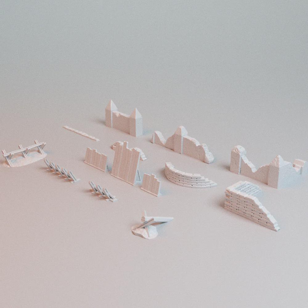 28mm Trench Wars Barrier set - 3D Printed WARGAMING Terrain - Trench Crusade, Warhammer, 40k, RPG, SCIFI, Corvus Games Terrain
