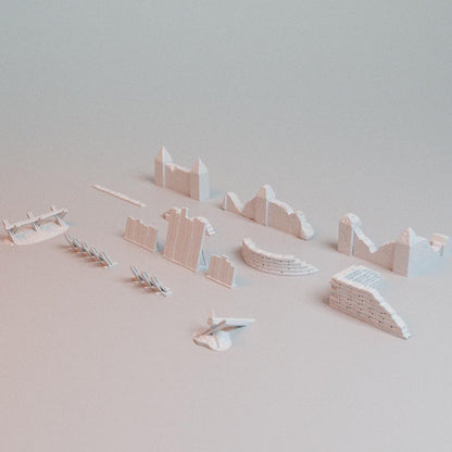 28mm Trench Wars Barrier set - 3D Printed WARGAMING Terrain - Trench Crusade, Warhammer, 40k, RPG, SCIFI, Corvus Games Terrain