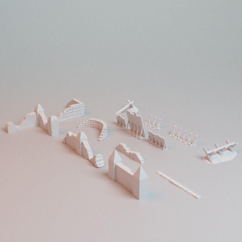 28mm Trench Wars Barrier set - 3D Printed WARGAMING Terrain - Trench Crusade, Warhammer, 40k, RPG, SCIFI, Corvus Games Terrain