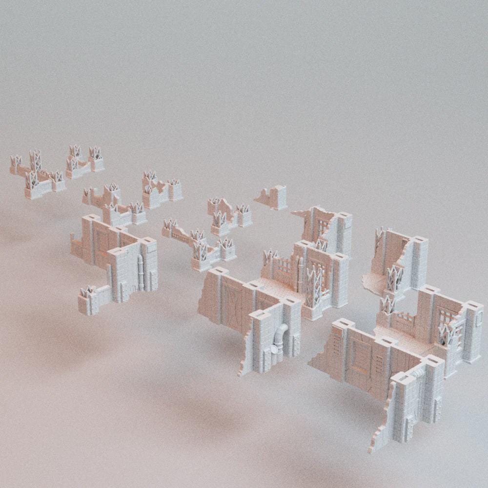 28mm Grimdark Fantasy Ruins: 3D Printed Wargaming Terrain Bundle, Corvus Games Terrain