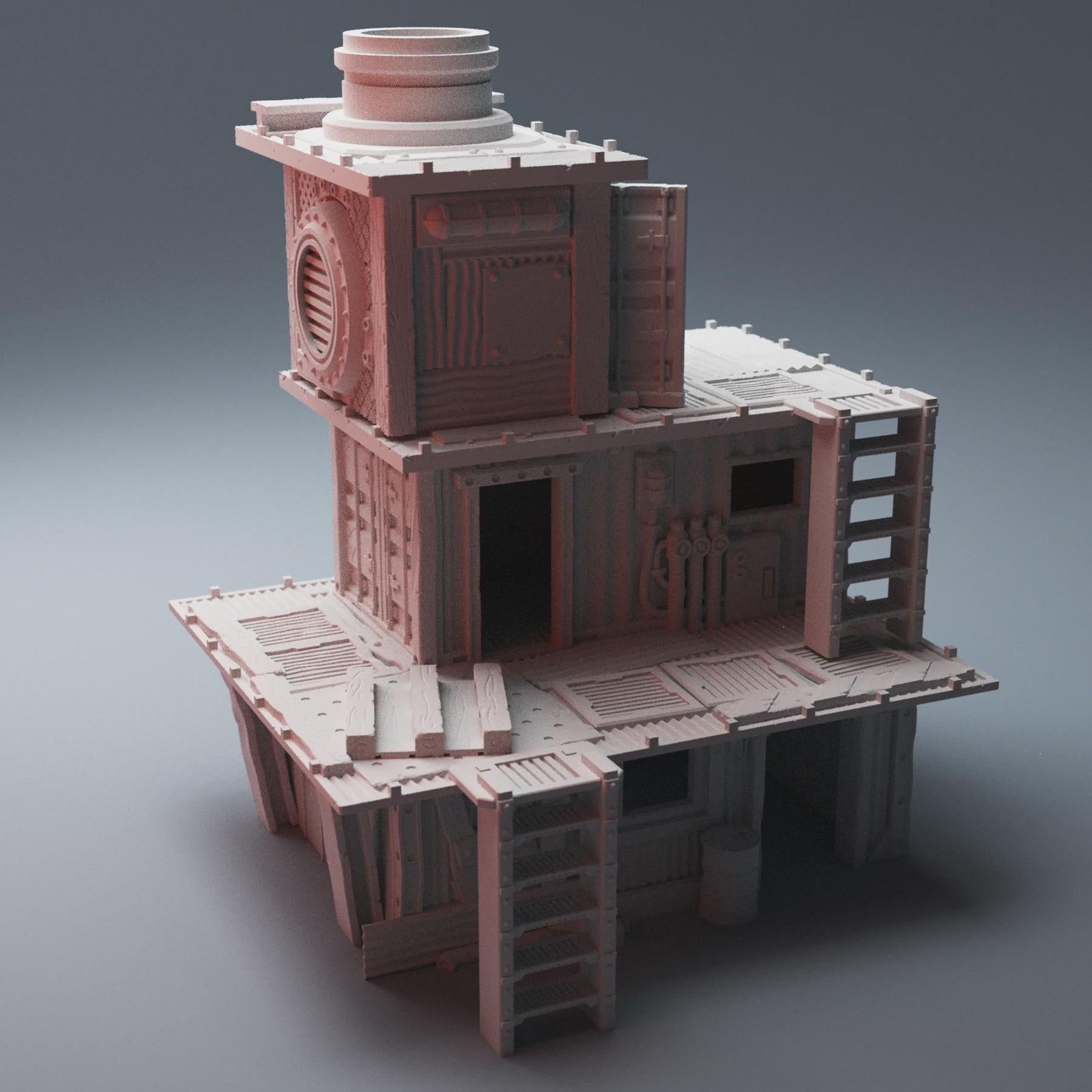 28mm 3D Printed Grimdark UnderNidus ShakStak Hab Buildings: Wargaming Terrain, Corvus Games Terrain