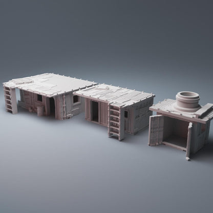 28mm 3D Printed Grimdark UnderNidus ShakStak Hab Buildings: Wargaming Terrain, Corvus Games Terrain