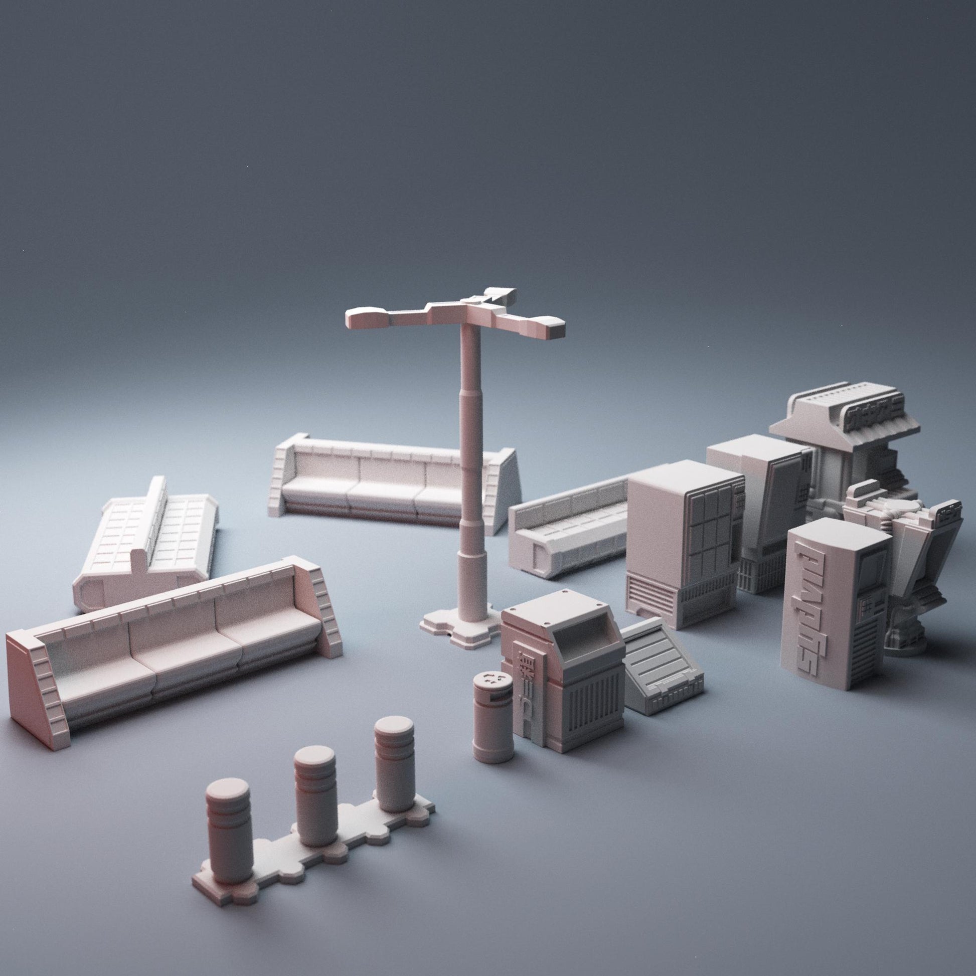 Cyberpunk Street Scatter - 3D Printed Wargaming Terrain, Corvus Games Terrain, MCP, Infinity