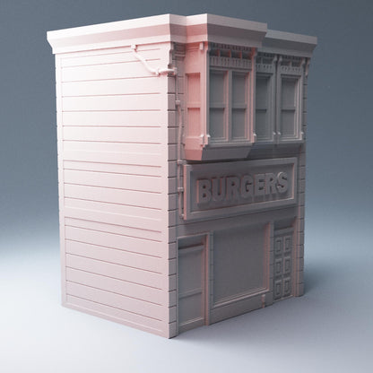 Urban Burger Restaurant - 3D Printed Wargaming Terrain, Corvus Games Terrain, MCP, Infinity