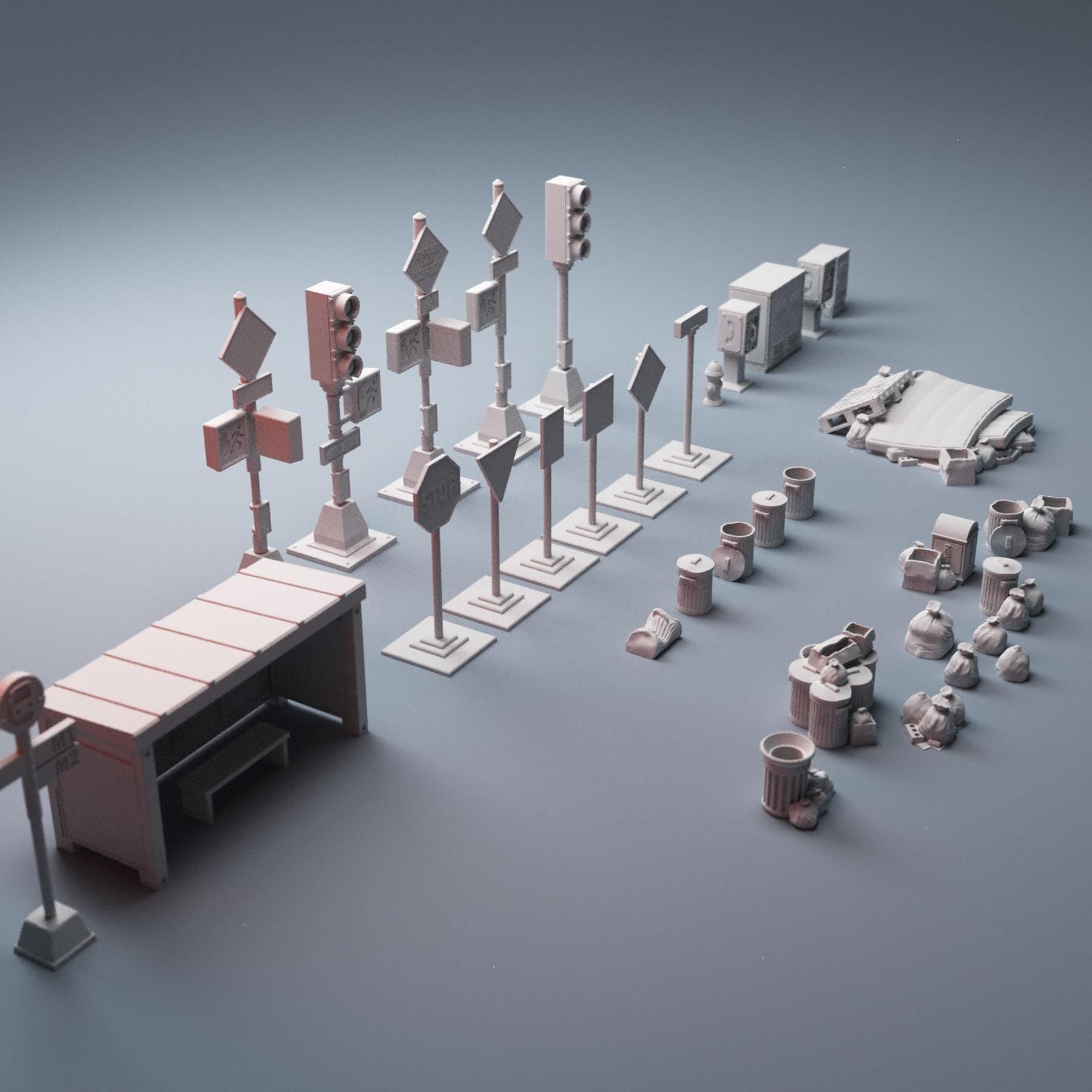 Urban Scatter Set 2 - 3D Printed Wargaming Terrain, Corvus Games Terrain, MCP, Infinity