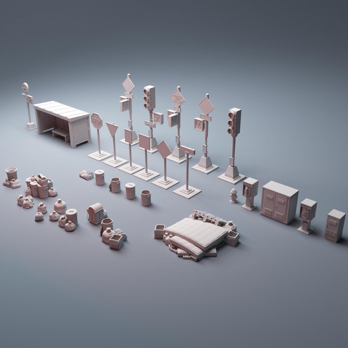 Urban Scatter Set 2 - 3D Printed Wargaming Terrain, Corvus Games Terrain, MCP, Infinity