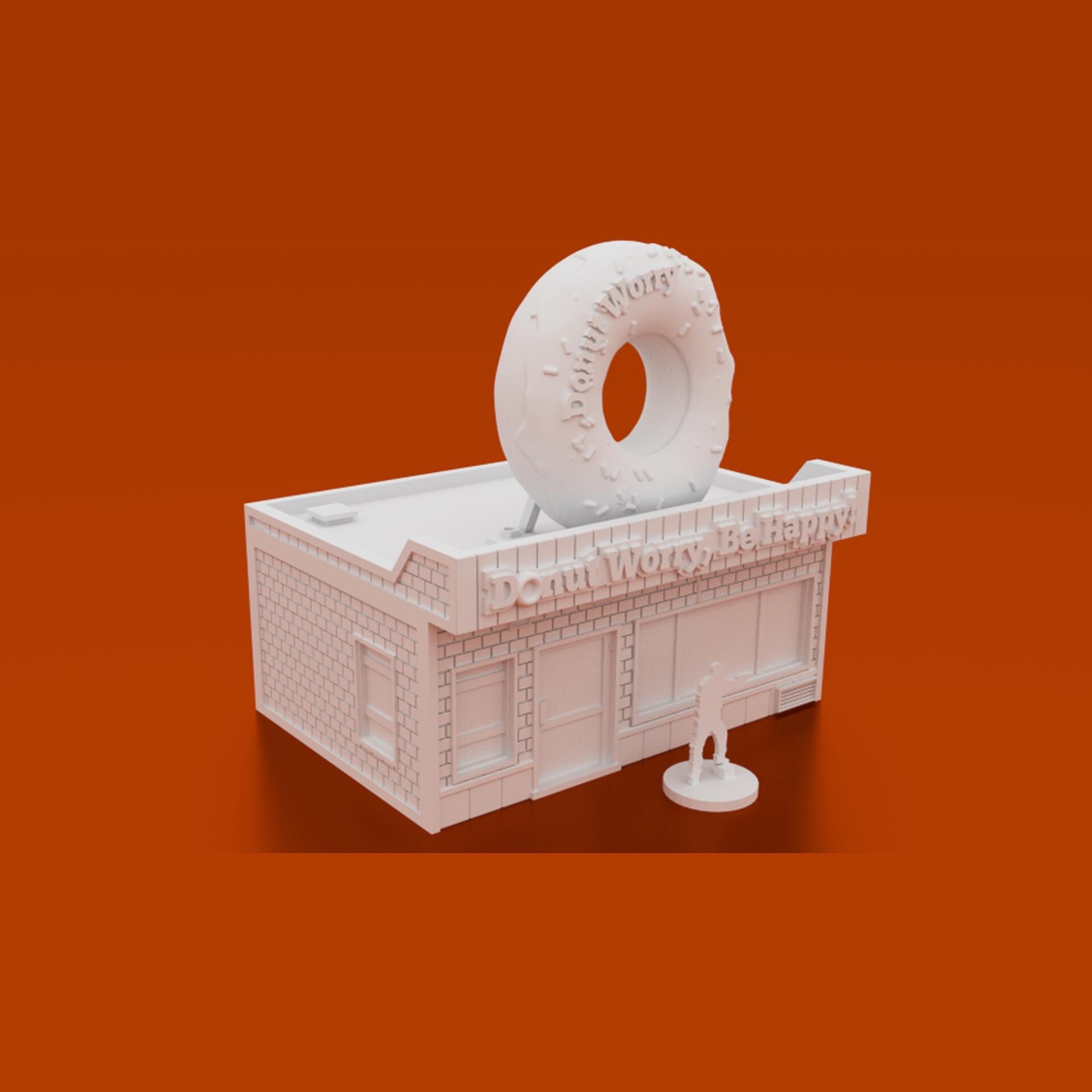 Urban Donut Shop - 3D Printed Wargaming Terrain, Corvus Games Terrain, MCP, Infinity