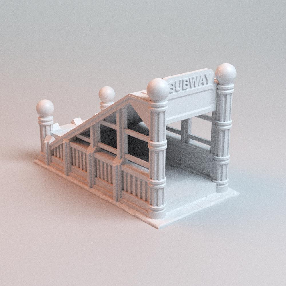 Urban Subway Entrance SET - 3D Printed Wargaming Terrain, Corvus Games Terrain, MCP, Infinity