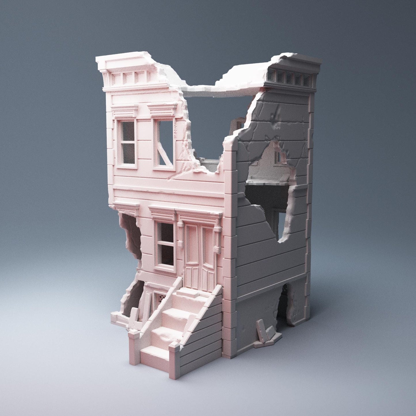 Ruined Urban Three Floor House - 3D Printed Wargaming Terrain, Corvus Games Terrain, MCP, Infinity