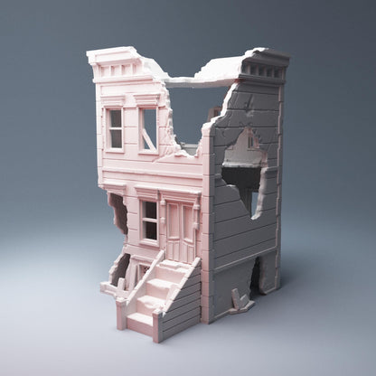 Ruined Urban Three Floor House - 3D Printed Wargaming Terrain, Corvus Games Terrain, MCP, Infinity
