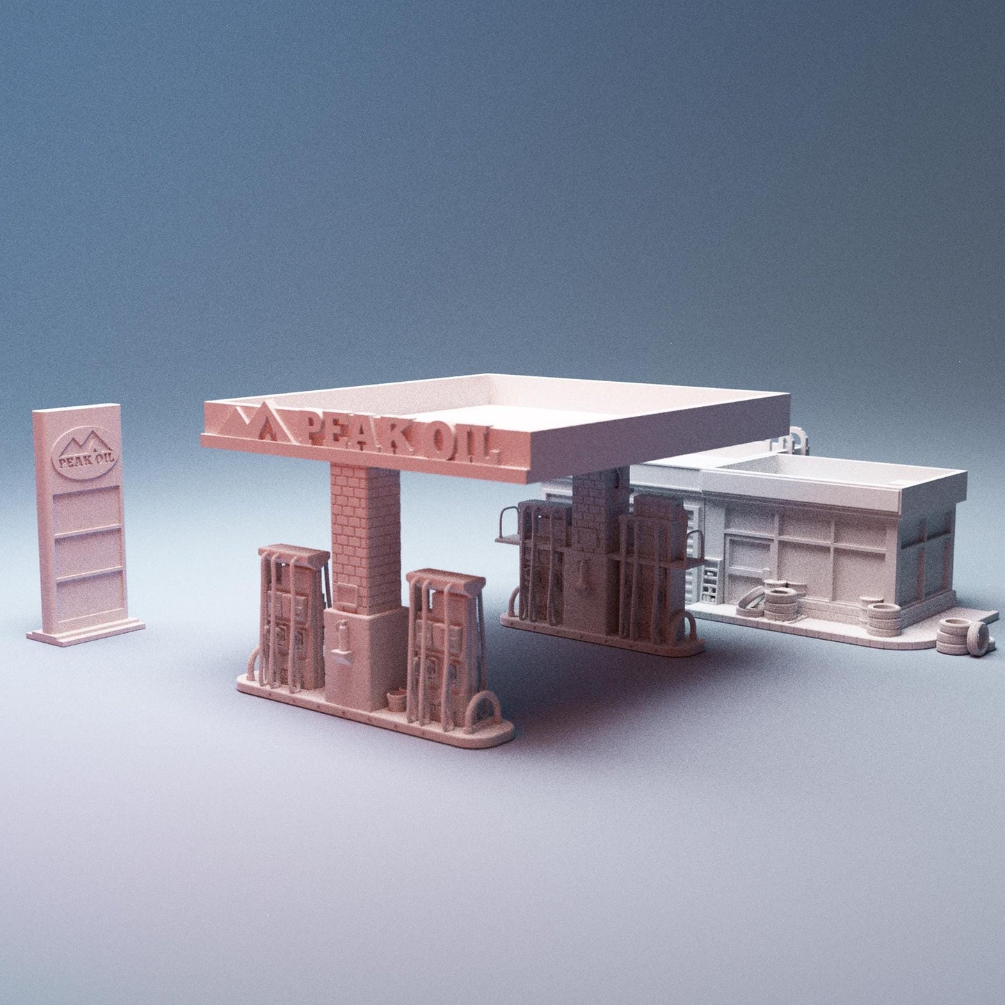 Urban Gas/Petrol Station - 3D Printed Wargaming Terrain, Corvus Games Terrain, MCP, Infinity