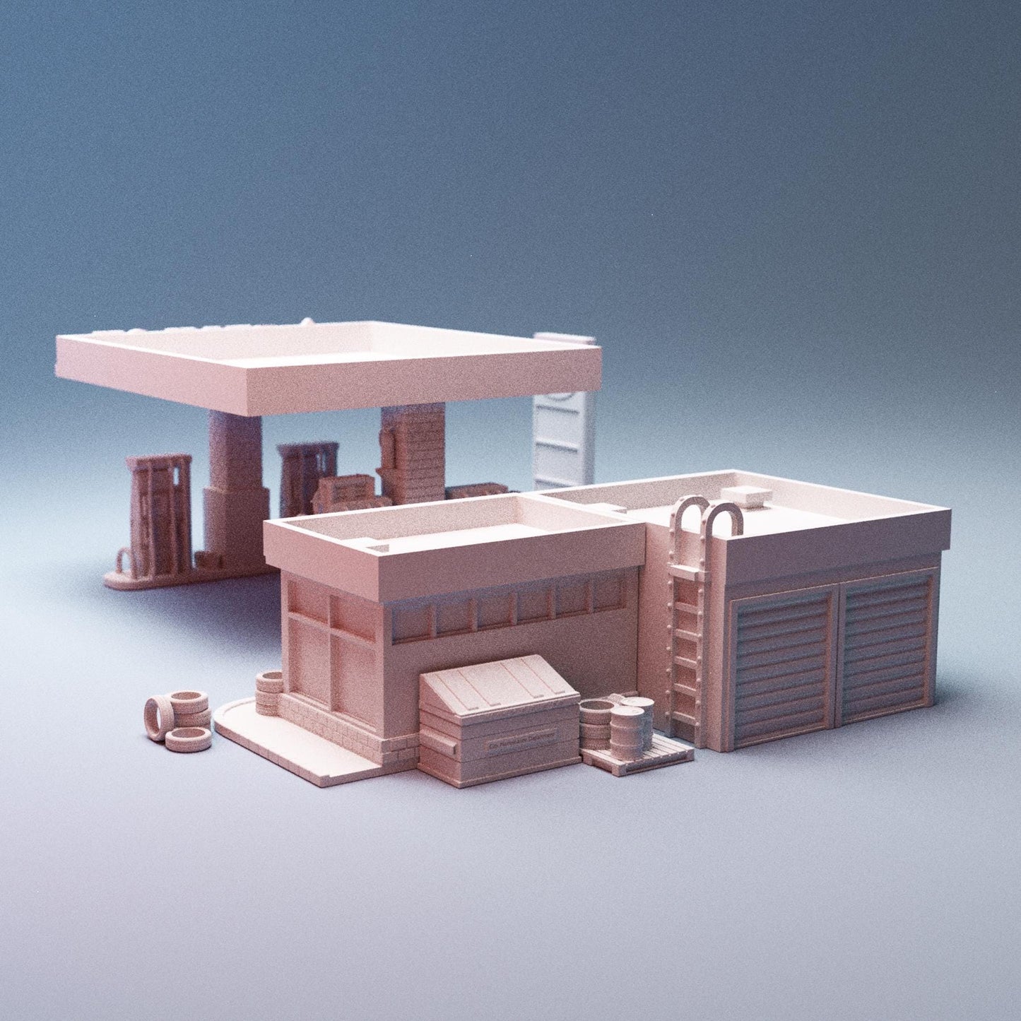 Urban Gas/Petrol Station - 3D Printed Wargaming Terrain, Corvus Games Terrain, MCP, Infinity
