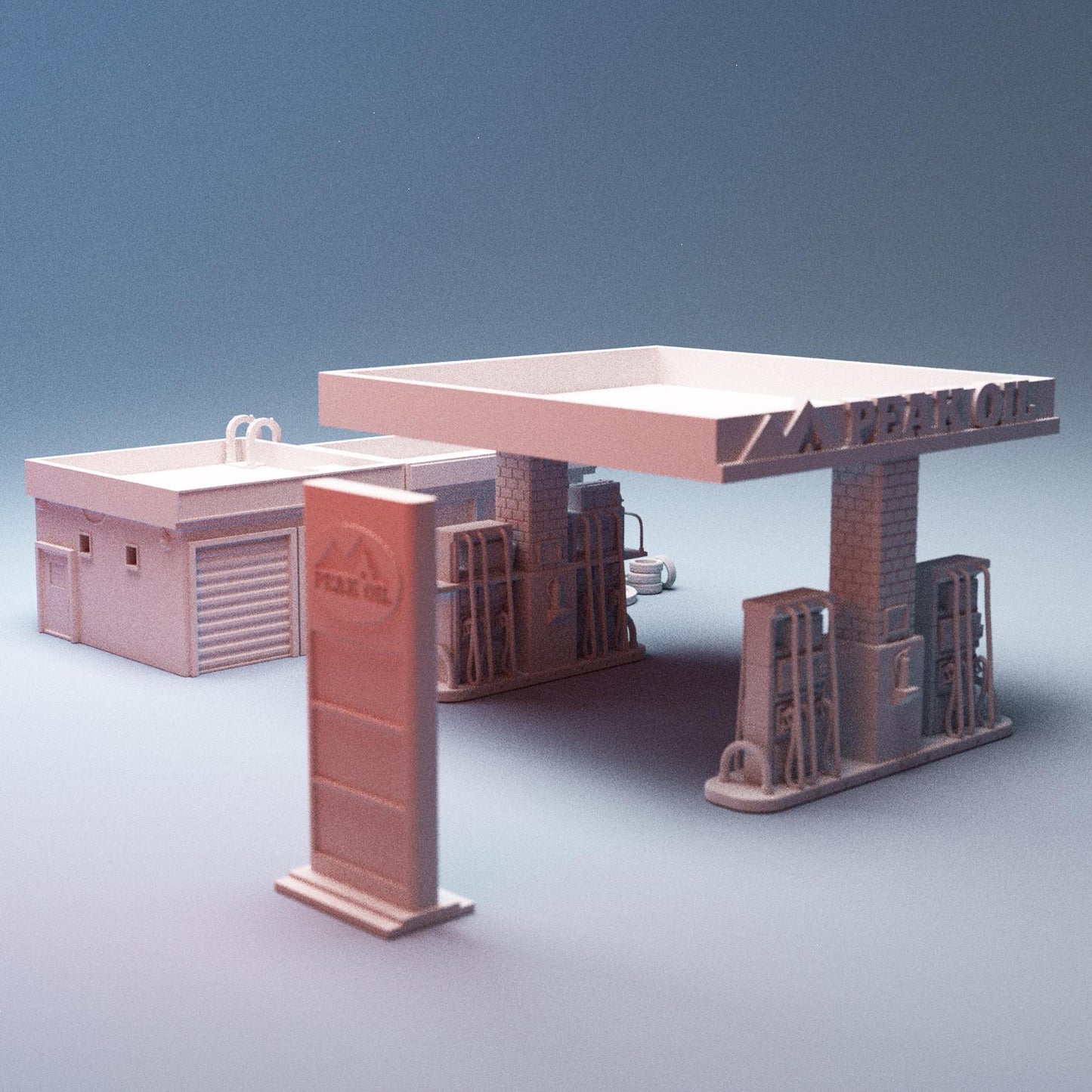 Urban Gas/Petrol Station - 3D Printed Wargaming Terrain, Corvus Games Terrain, MCP, Infinity