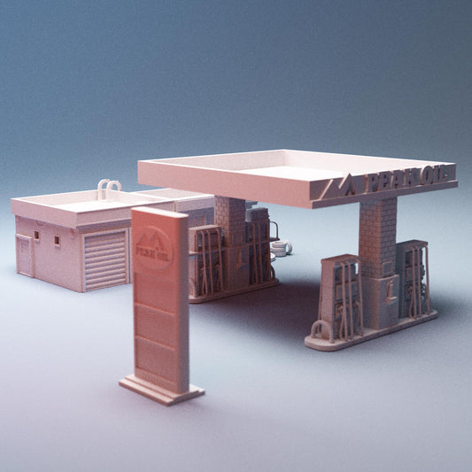 Urban Gas/Petrol Station - 3D Printed Wargaming Terrain, Corvus Games Terrain, MCP, Infinity