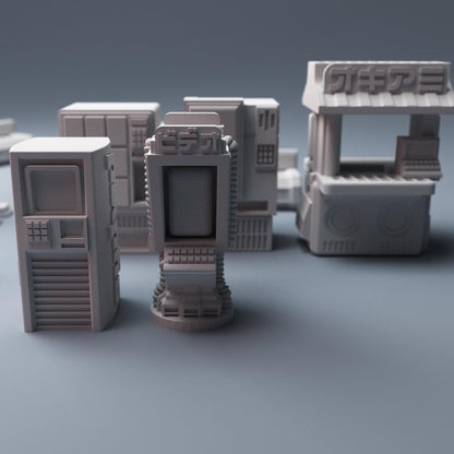 Cyberpunk Street Scatter - 3D Printed Wargaming Terrain, Corvus Games Terrain, MCP, Infinity