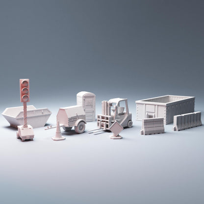 Urban Construction Scatter - 3D Printed Wargaming Terrain, Corvus Games Terrain, MCP, Infinity