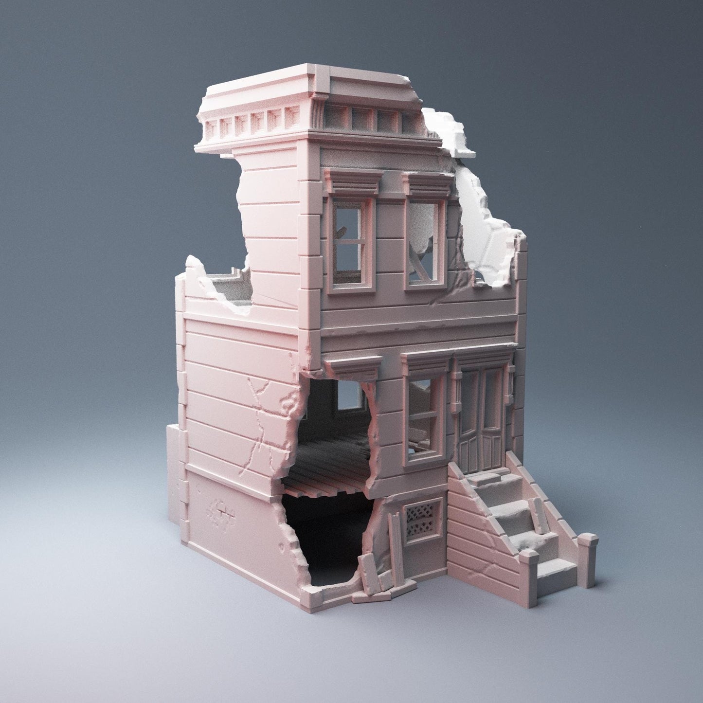 Ruined Urban Three Floor House - 3D Printed Wargaming Terrain, Corvus Games Terrain, MCP, Infinity