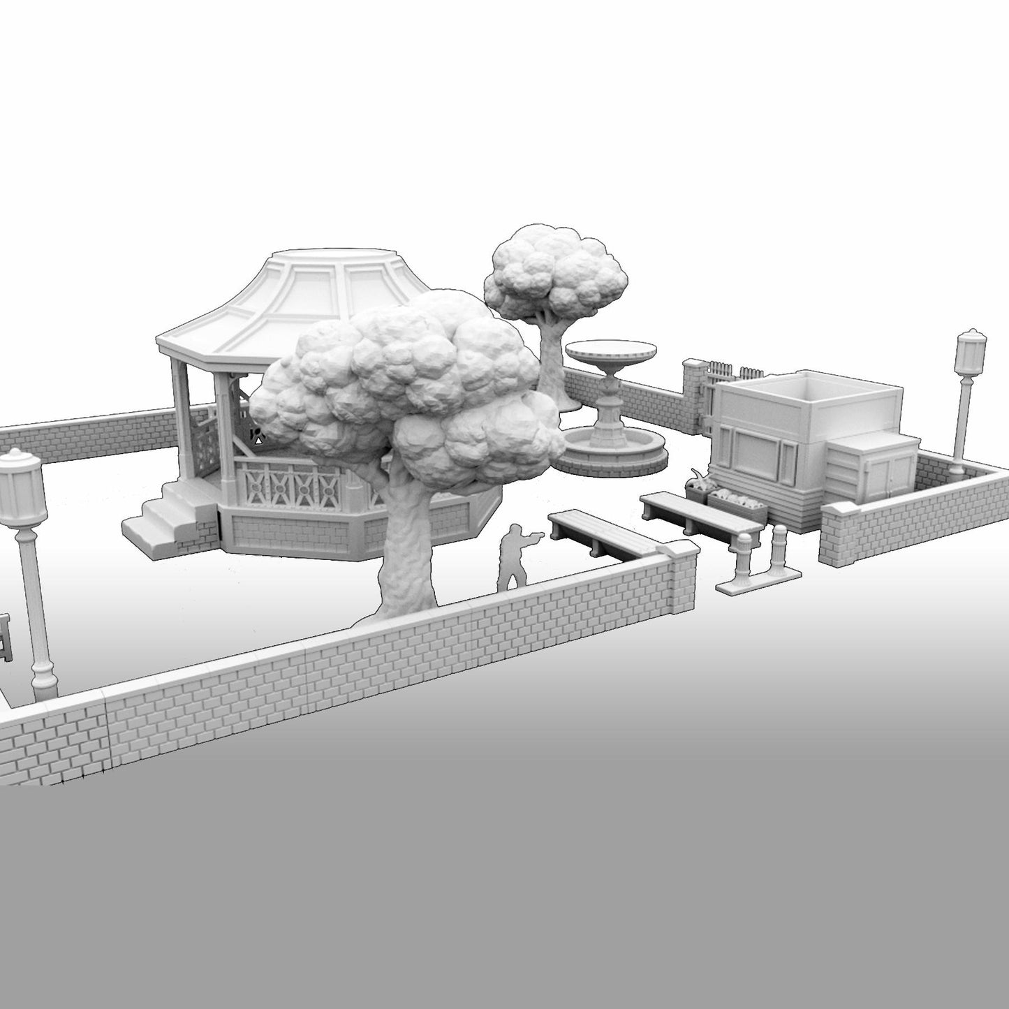 Urban Small Park Set - 3D Printed Wargaming Terrain, Corvus Games Terrain, MCP, Infinity