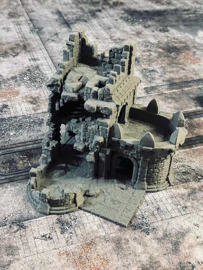 28mm Ruined Barracks Terrain: 3D Printed Wargaming Scenery (Conquest Creations)