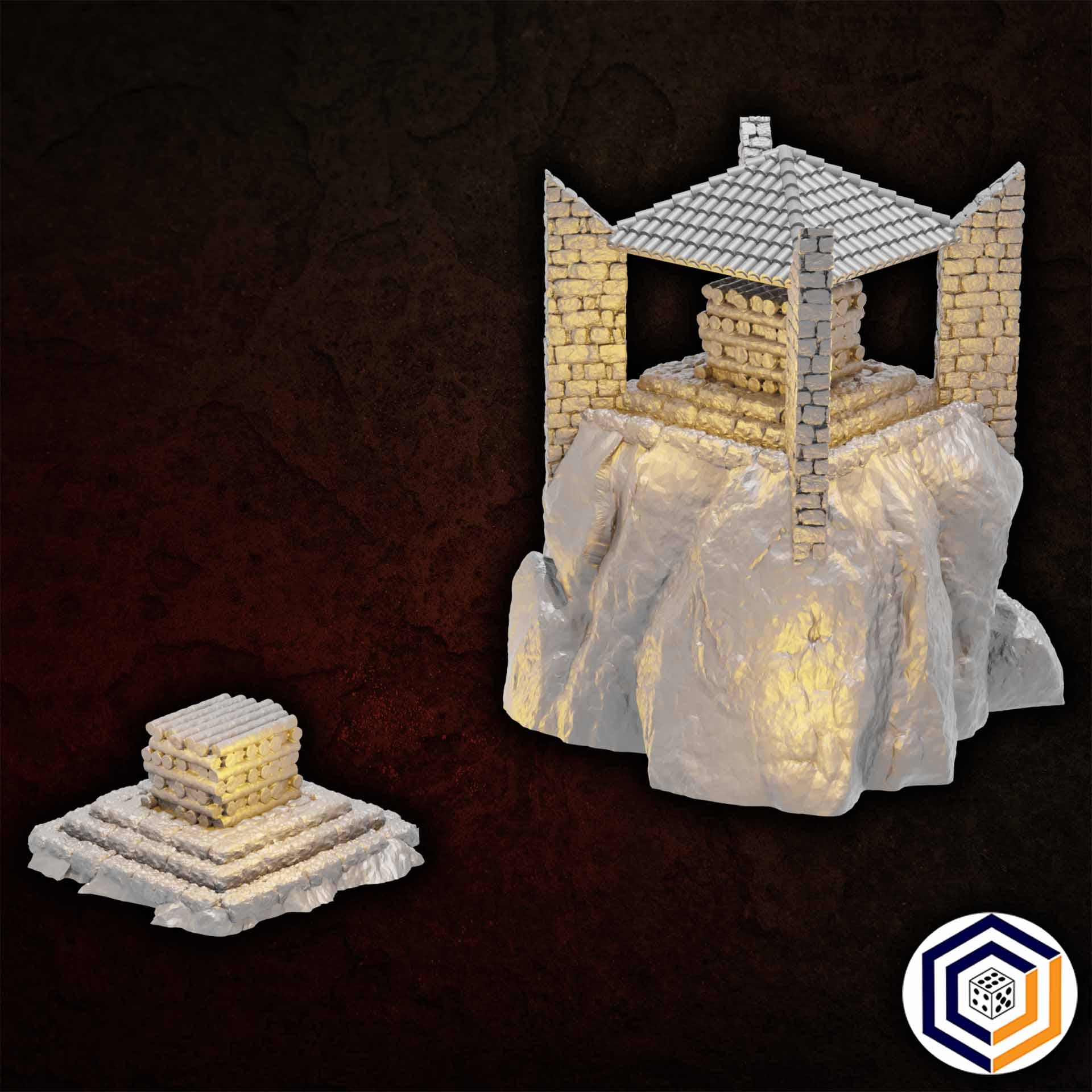 Beacon on Cliff - Castle of the Beacon - 3D Printed Wargaming Terrain (Conquest Creations)