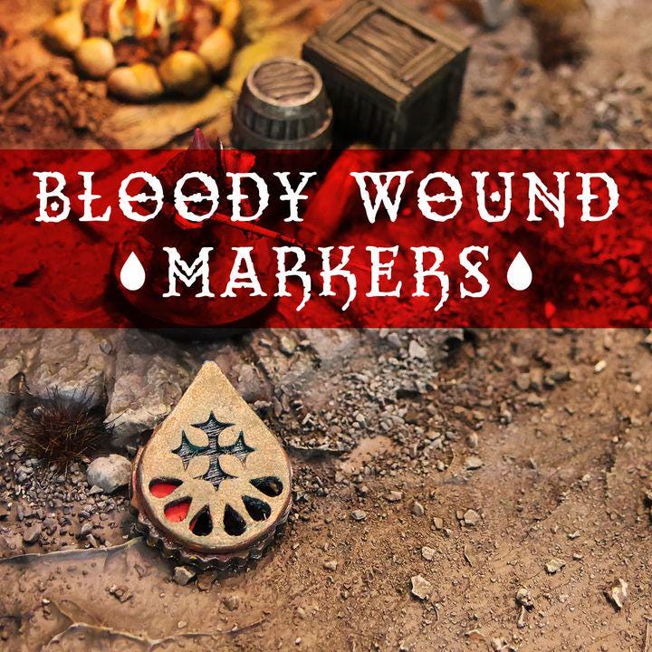 Bloody Wound Markers - Clicker Dials x6 (Physical Print)
