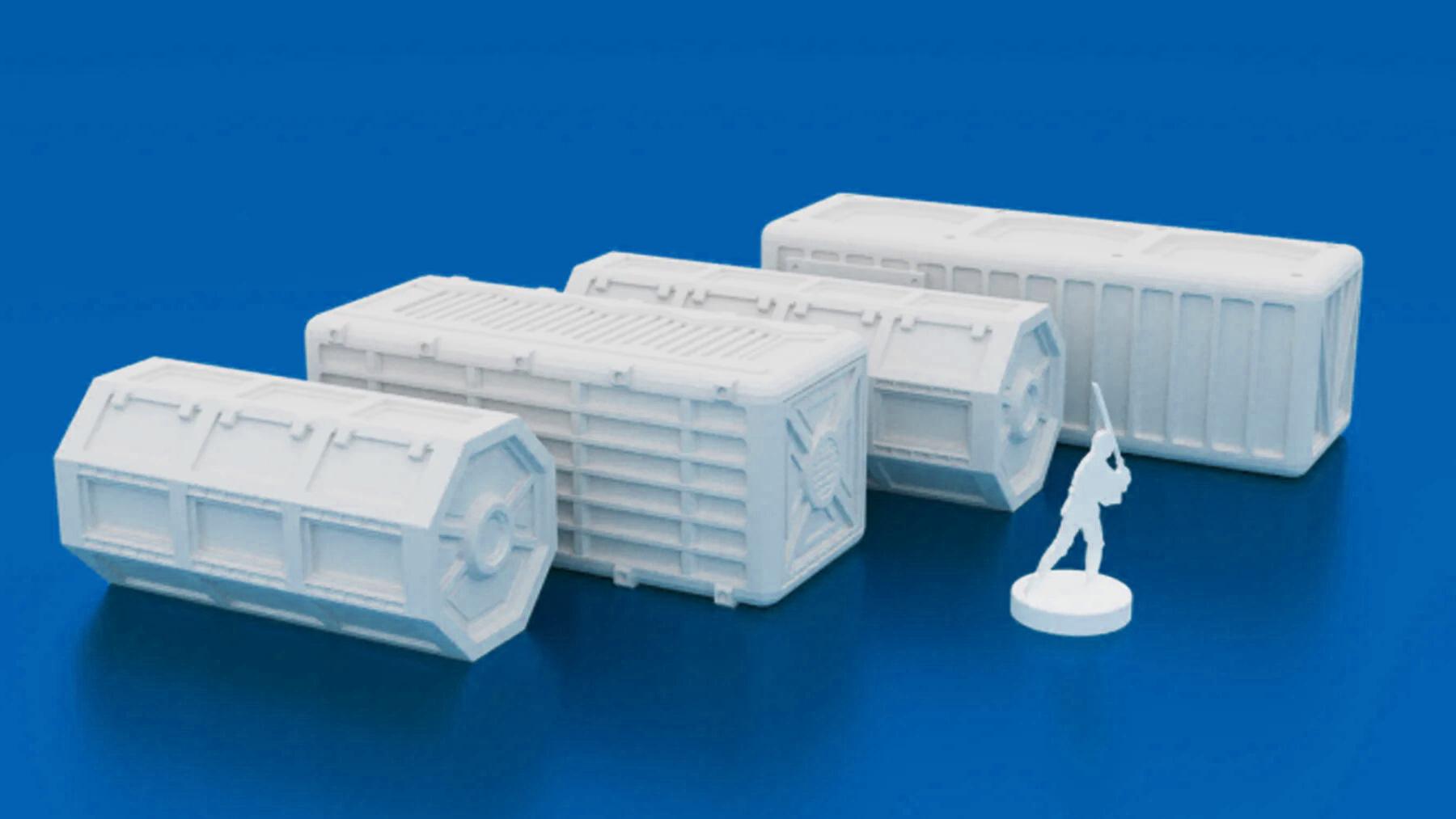 Sci-fi Colony Cargo Shipping Containers