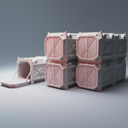 Sci-fi Shipping Containers x7