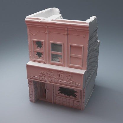 Urban Ruined Noodle Shop - Wargaming terrain (Corvus Games Terrain)