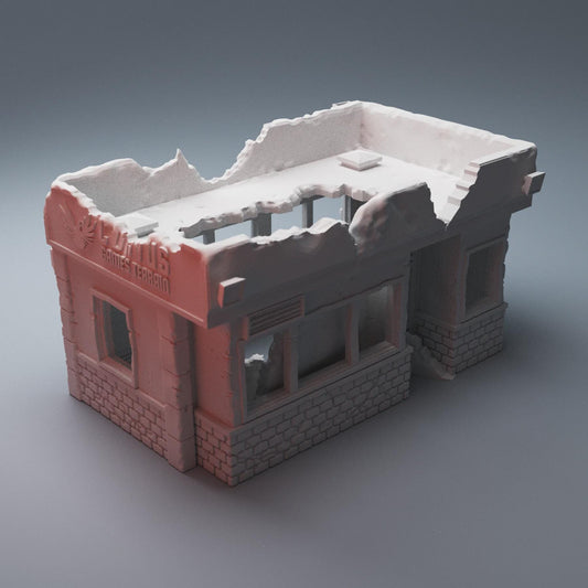 Urban Ruined Shop (Corvus Building) - Wargaming terrain (Corvus Games Terrain)