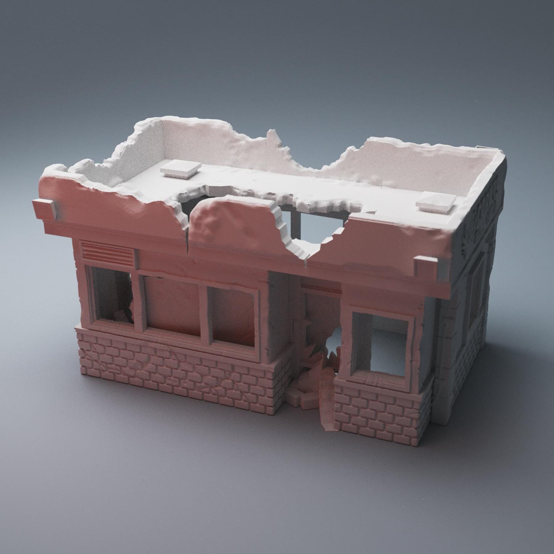 Urban Ruined Shop (Corvus Building) - Wargaming terrain (Corvus Games Terrain)
